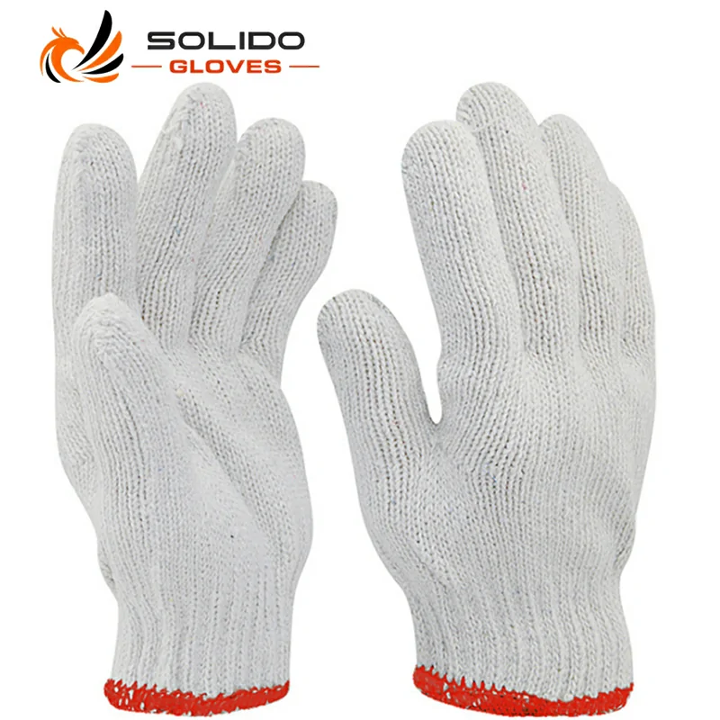 7 & 10 Gauge Natural White Cotton Knitted Labor Work Gloves.~1
