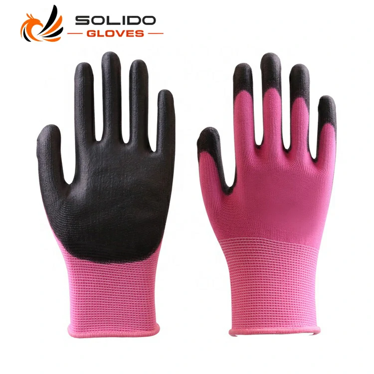 Polyester PU hand gloves