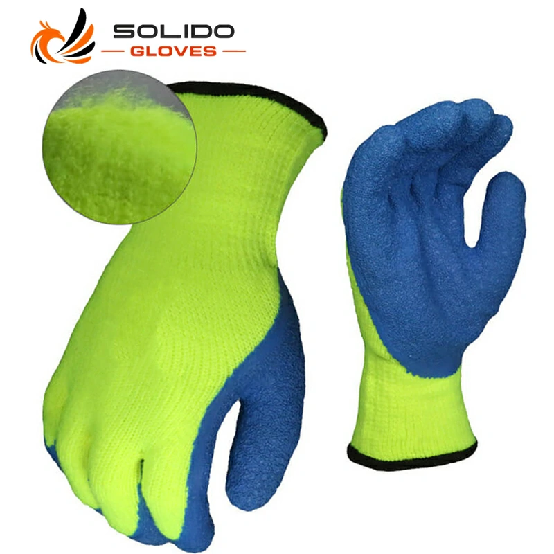 High visibility large thermal latex coated Acrylic gloves